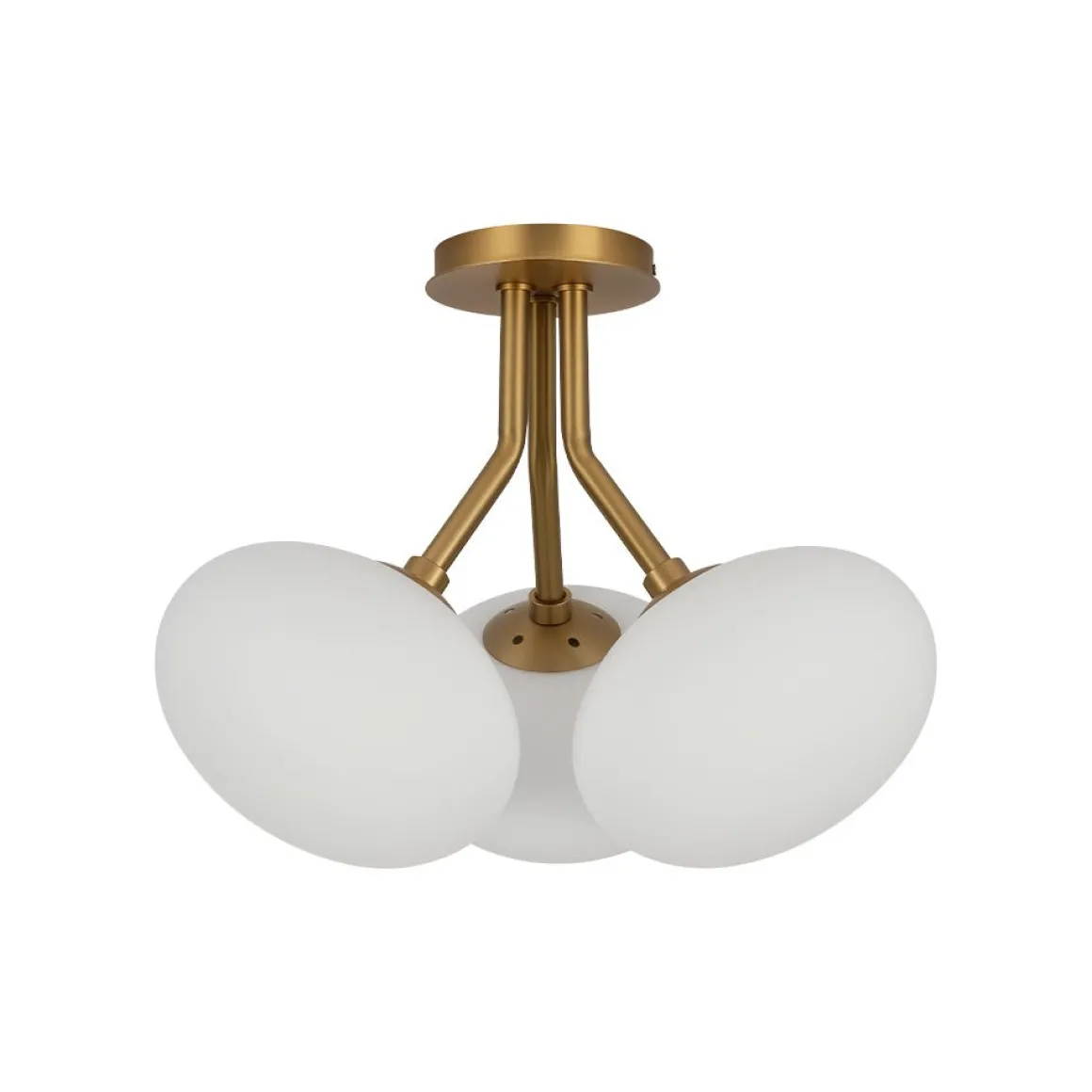 3-Light Opal Glass Sphere Semi Flush Mount Light