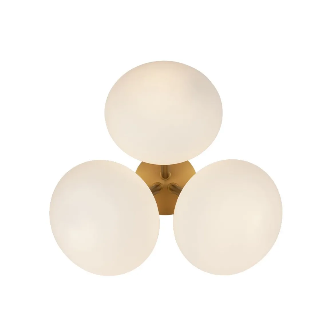 3-Light Opal Glass Sphere Semi Flush Mount Light