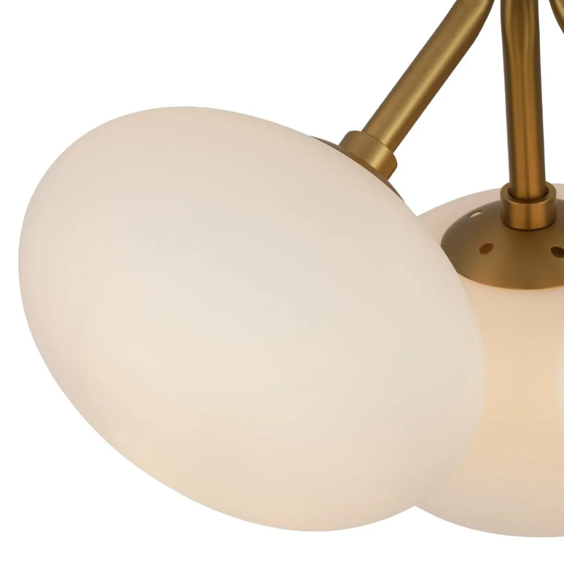 3-Light Opal Glass Sphere Semi Flush Mount Light