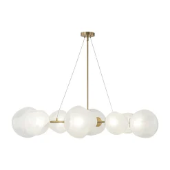 8-Light Opal Swirl Glass Globe Branch Island Chandelier