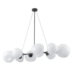 8-Light Opal Swirl Glass Globe Branch Island Chandelier