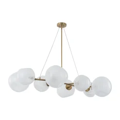 8-Light Opal Swirl Glass Globe Branch Island Chandelier
