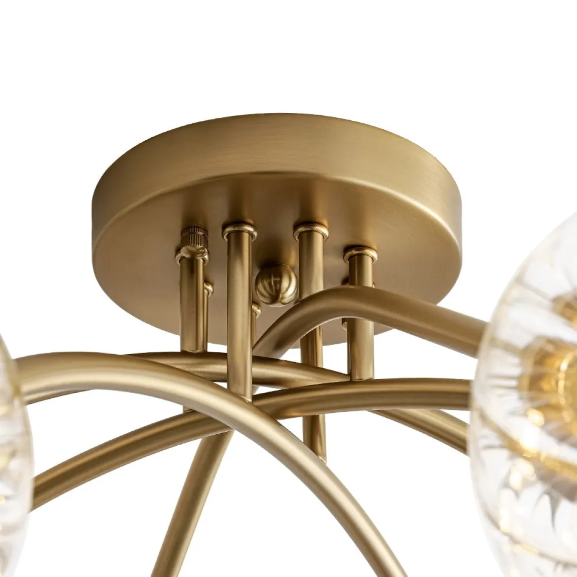8-Light Ribbed Glass Bubble Sputnik Semi Flush Mount