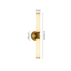 2-Light Ribbed Opal Glass Linear LED Vanity Wall Sconce