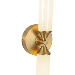 2-Light Ribbed Opal Glass Linear LED Vanity Wall Sconce