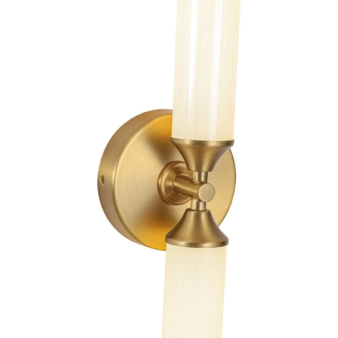 2-Light Ribbed Opal Glass Linear LED Vanity Wall Sconce