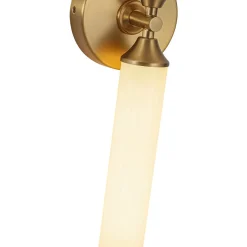 2-Light Ribbed Opal Glass Linear LED Vanity Wall Sconce