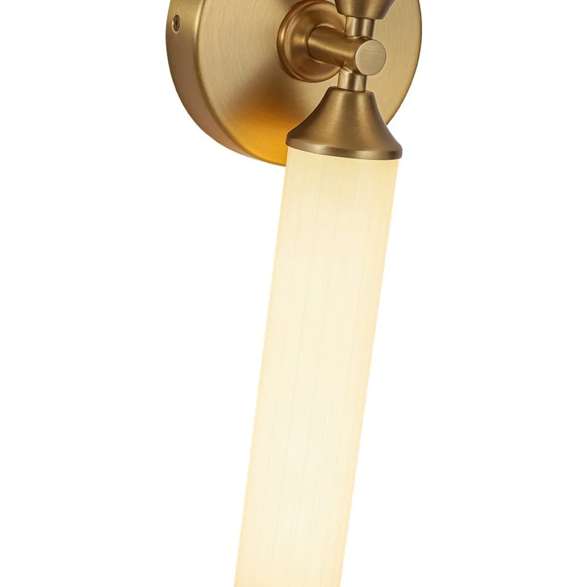 2-Light Ribbed Opal Glass Linear LED Vanity Wall Sconce