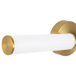 2-Light Ribbed Opal Glass Linear LED Vanity Wall Sconce