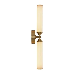 2-Light Ribbed Opal Glass Linear LED Vanity Wall Sconce