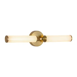 2-Light Ribbed Opal Glass Linear LED Vanity Wall Sconce