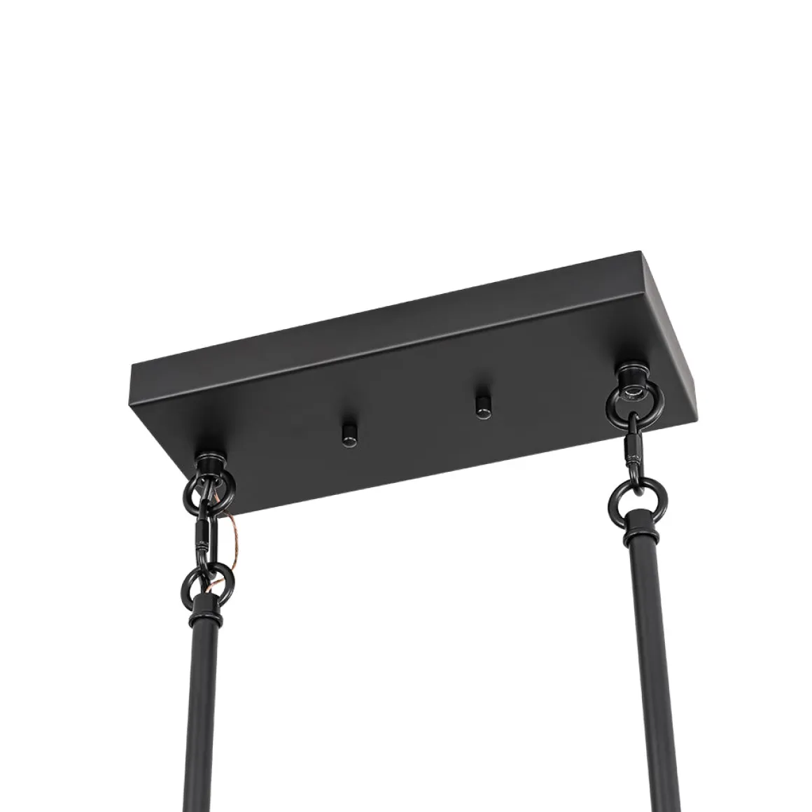 8-Light Seeded Glass Black Brass Linear Island Chandelier