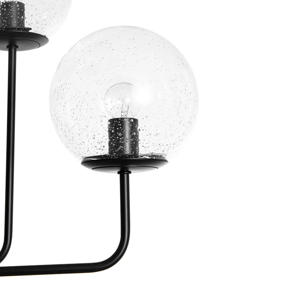 8-Light Seeded Glass Globe Round Sputnik Bubble Chandelier