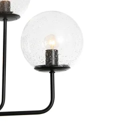 8-Light Seeded Glass Globe Round Sputnik Bubble Chandelier