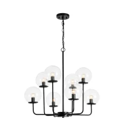 8-Light Seeded Glass Globe Round Sputnik Bubble Chandelier