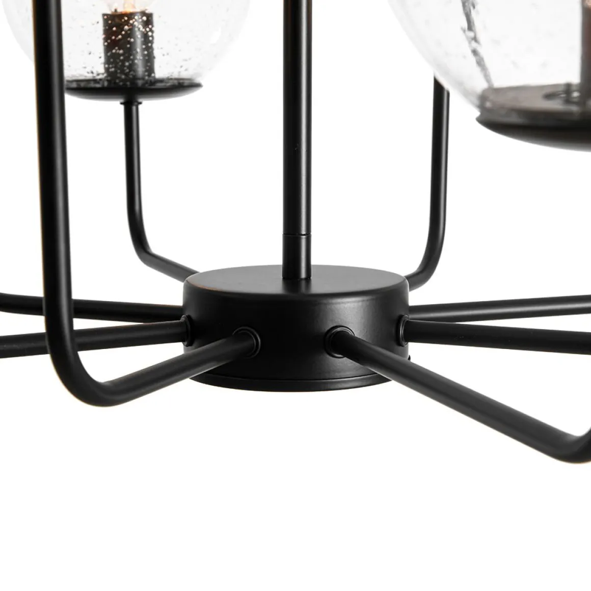 8-Light Seeded Glass Globe Round Sputnik Bubble Chandelier