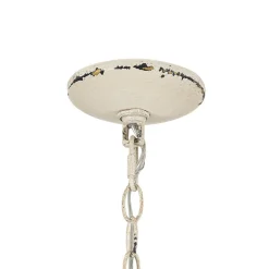1-Light Shabby Chic Distressed Beige Metal Dome Pendant