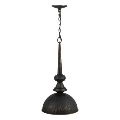 1-Light Shabby Chic Distressed Beige Metal Dome Pendant