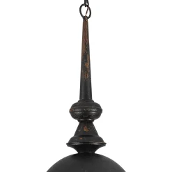 1-Light Shabby Chic Distressed Beige Metal Dome Pendant
