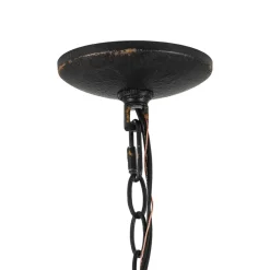1-Light Shabby Chic Distressed Beige Metal Dome Pendant