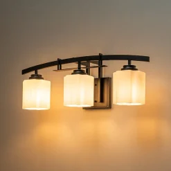 3-Light Shine Opal Glass Bathroom Vanity Wall Lamp