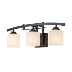 3-Light Shine Opal Glass Bathroom Vanity Wall Lamp