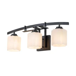 3-Light Shine Opal Glass Bathroom Vanity Wall Lamp