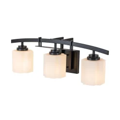 3-Light Shine Opal Glass Bathroom Vanity Wall Lamp