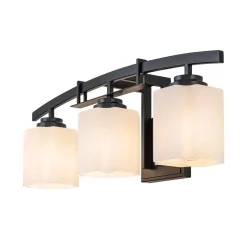 3-Light Shine Opal Glass Bathroom Vanity Wall Lamp
