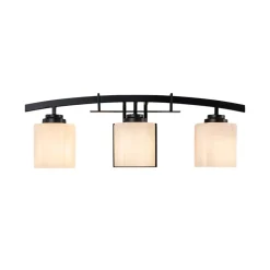 3-Light Shine Opal Glass Bathroom Vanity Wall Lamp