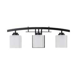 3-Light Shine Opal Glass Bathroom Vanity Wall Lamp