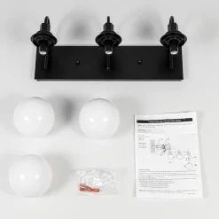 3-Light Shine Opal Glass Globe Bathroom Vanity Wall Sconce