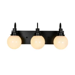 3-Light Shine Opal Glass Globe Bathroom Vanity Wall Sconce