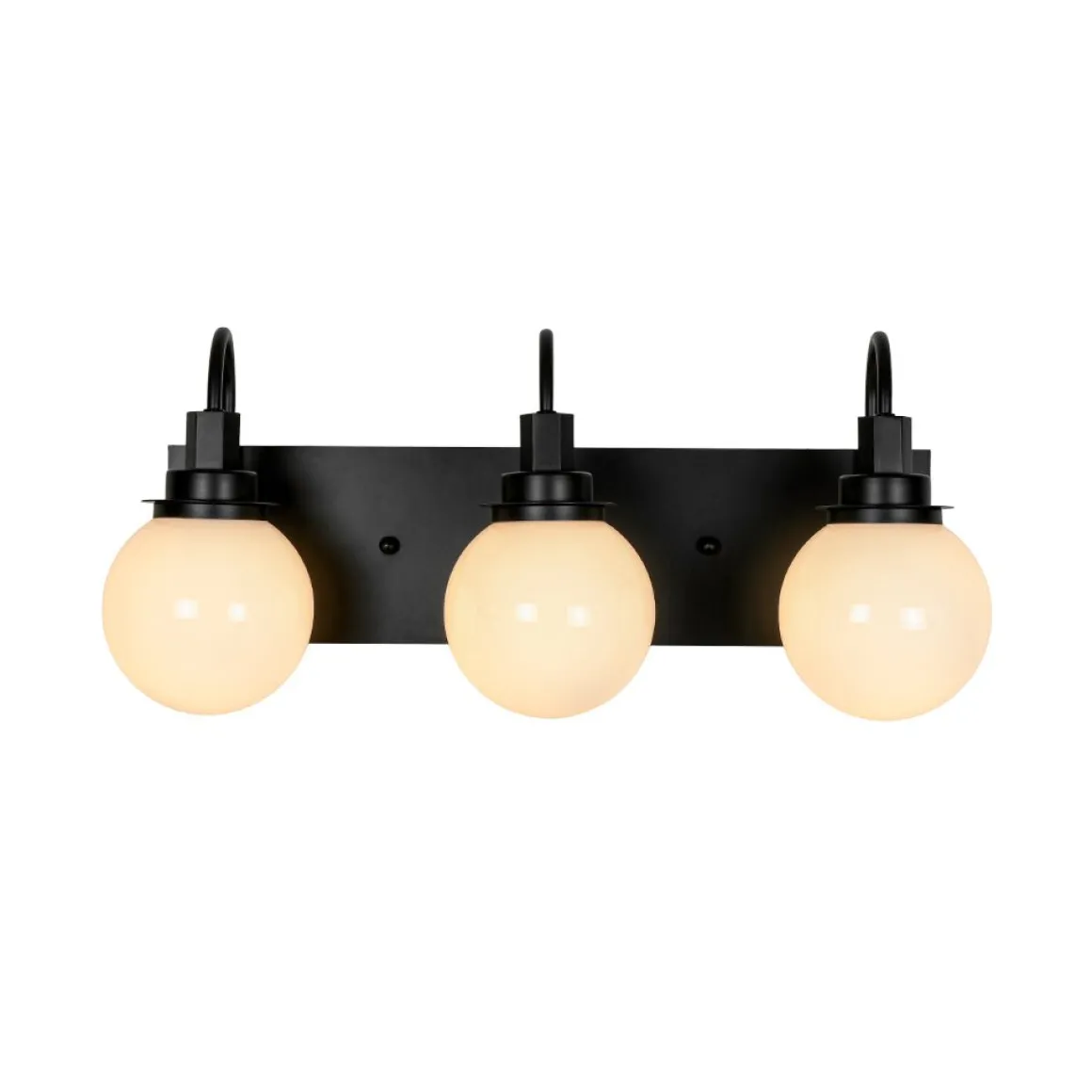3-Light Shine Opal Glass Globe Bathroom Vanity Wall Sconce