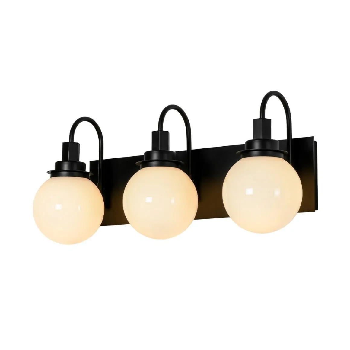 3-Light Shine Opal Glass Globe Bathroom Vanity Wall Sconce