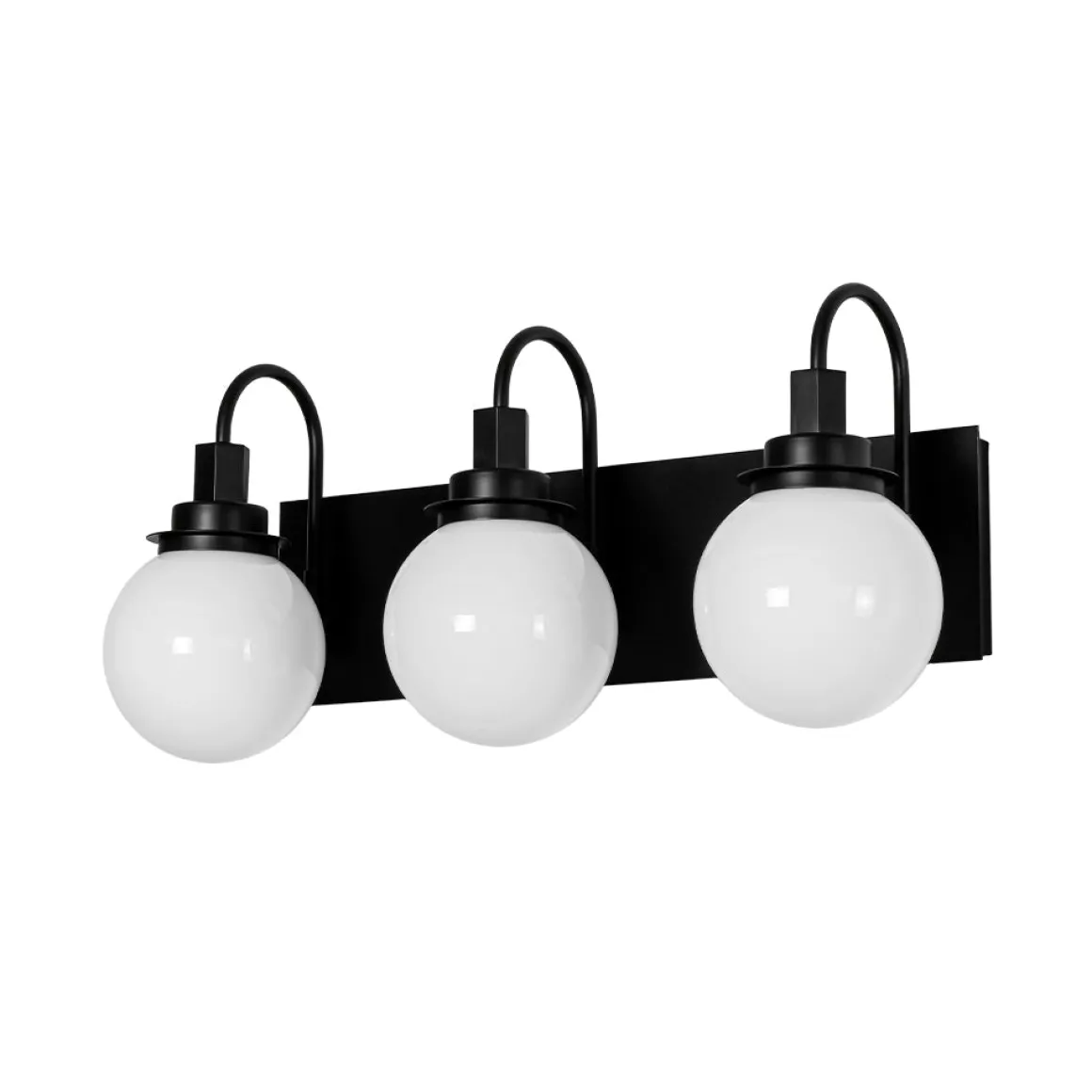 3-Light Shine Opal Glass Globe Bathroom Vanity Wall Sconce