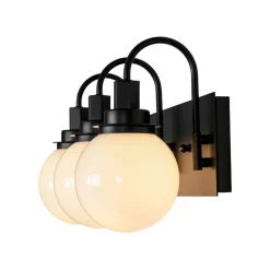 3-Light Shine Opal Glass Globe Bathroom Vanity Wall Sconce
