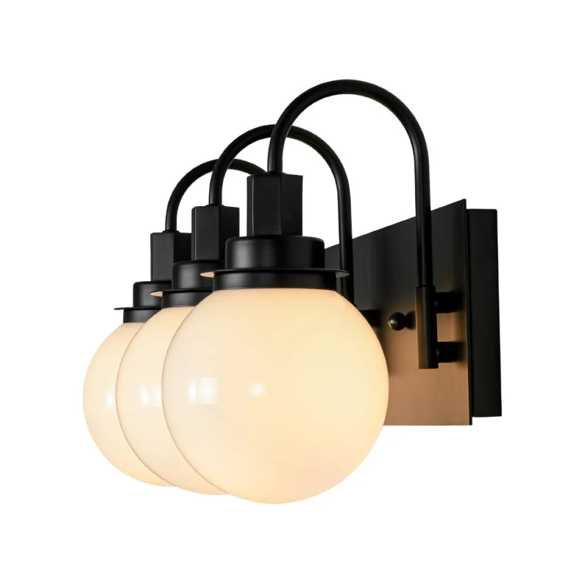 3-Light Shine Opal Glass Globe Bathroom Vanity Wall Sconce