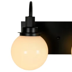 3-Light Shine Opal Glass Globe Bathroom Vanity Wall Sconce