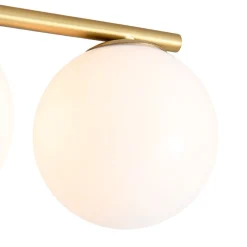 3-Light Shine Opal Glass Globe Linear Semi Flush Mount