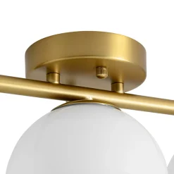 3-Light Shine Opal Glass Globe Linear Semi Flush Mount