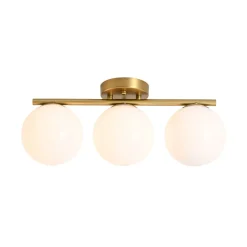 3-Light Shine Opal Glass Globe Linear Semi Flush Mount