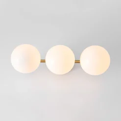 3-Light Shine Opal Glass Globe Linear Semi Flush Mount
