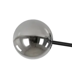6-Light Smoked Glass Globe Linear Sputnik Semi Flush