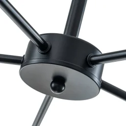5-Light Smoked Grey Tinted Glass Globe Round Sputnik Chandelier