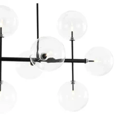 12-Light Sputnik Glass Globe Bubble Linear Island Chandelier