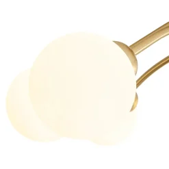 8-Light Sputnik Milky Glass Bubble Semi Flush Mount