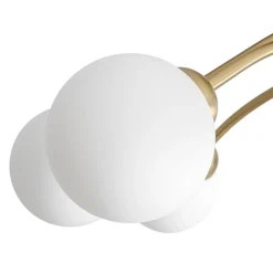 8-Light Sputnik Milky Glass Bubble Semi Flush Mount