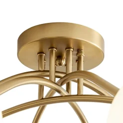 8-Light Sputnik Milky Glass Bubble Semi Flush Mount