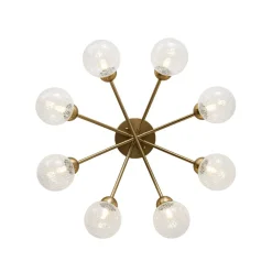 8-Light Textured Crackle Glass Globe Semi Flush Mount